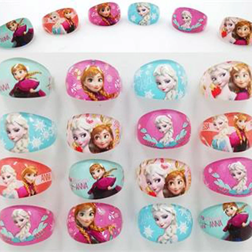 

20/pcs 1pack New Snow Romance Children Cartoon Ring Princess Aisha Anna Jewelry Random Color, Can Not Choose Colors And Styles