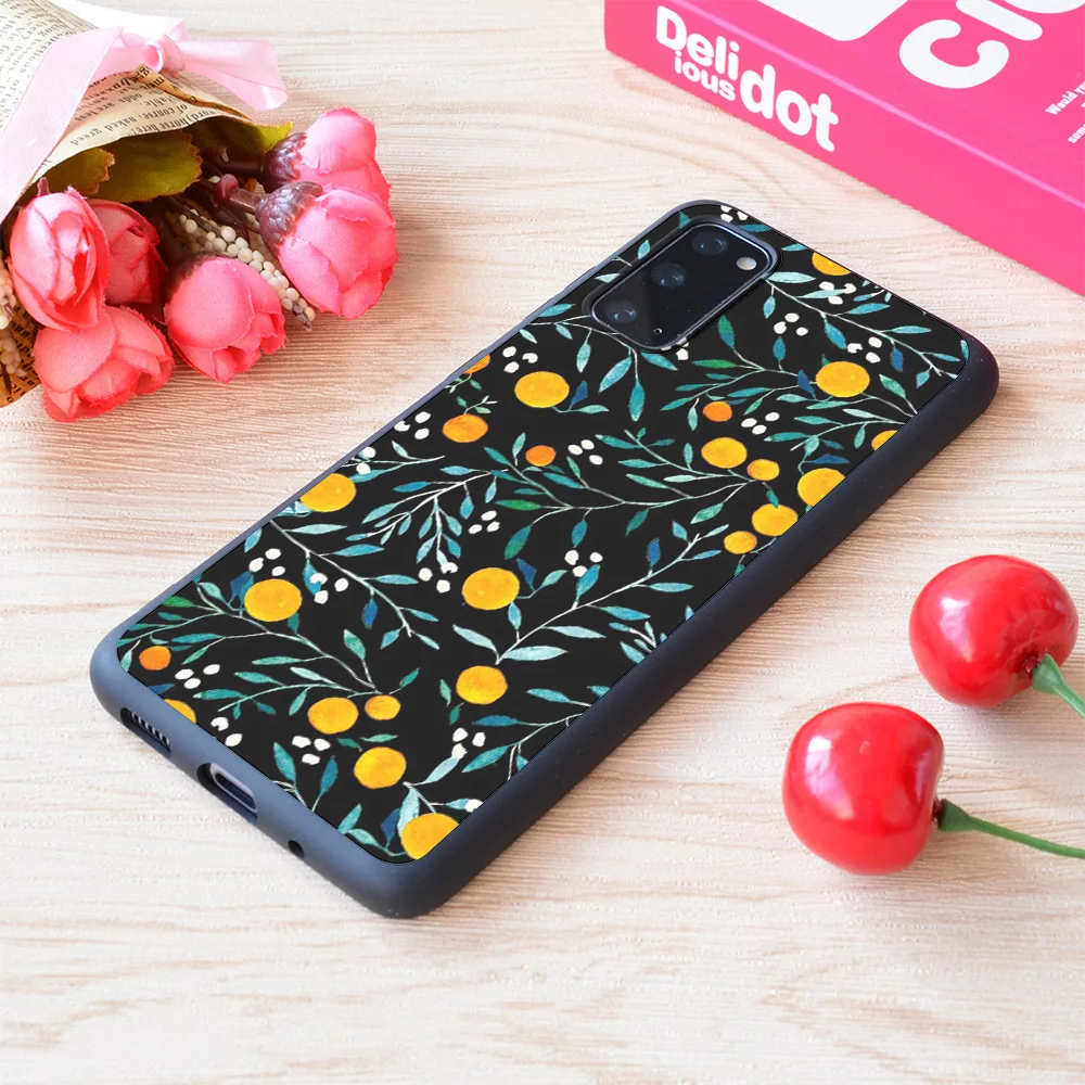 

For Samsung Galaxy Oranges On Black Print Soft Matt Phone Case