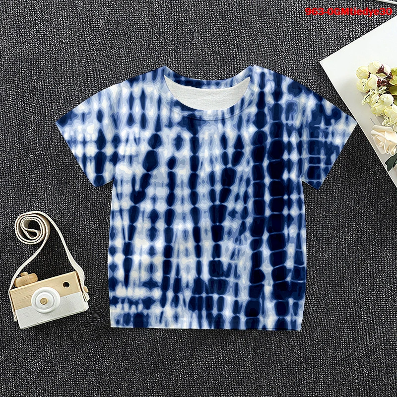 

Kawaii Fashion O Neck 3D Tshirt Short Sleeve Shirts Tops Summer Baby Boys Tshirt Toddler Girl Funny T-shirt Children tiedye Tees