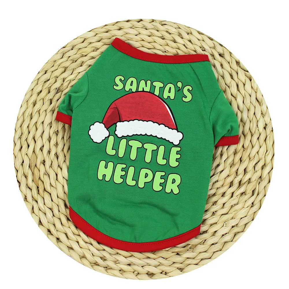 Pet Dog Clothes Christmas Costume Cute Cartoon Clothes For Small Dog Cloth Christmas Clothing Polyester T shirt Puppy Costume