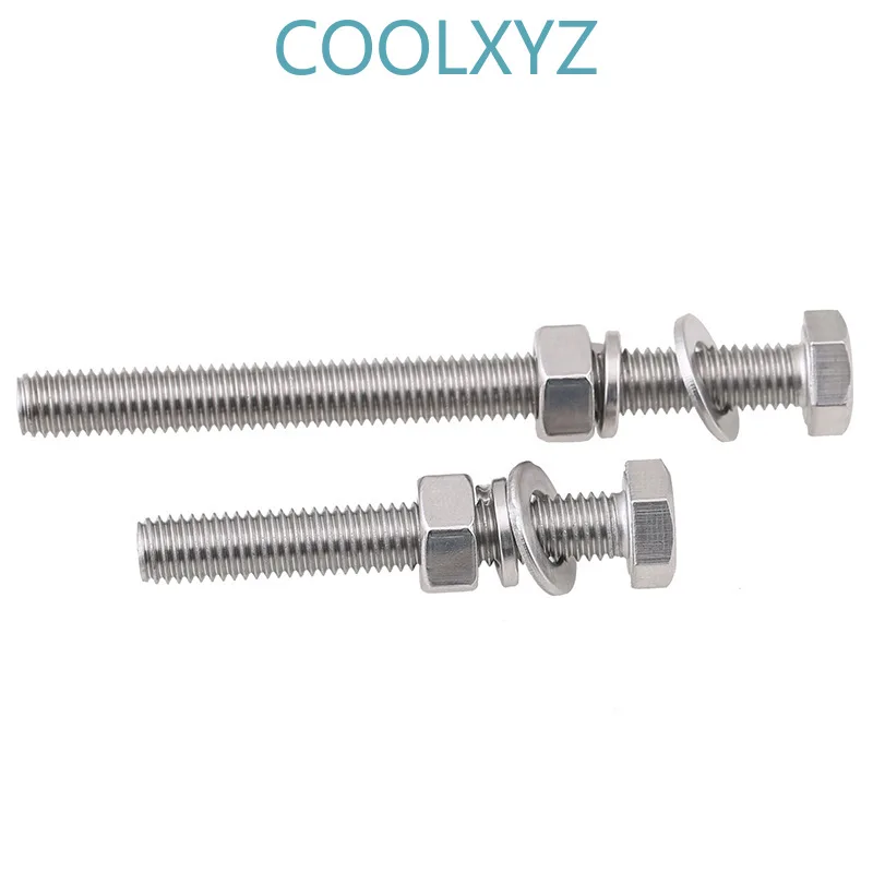 304 шестигранный болт из нержавеющей стали набор винтов и гаек большой полный винт