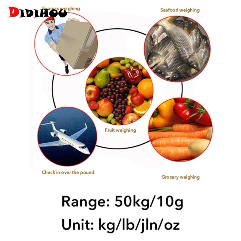 Junejour мини-весы для багажа Портативный карманные весы с висящим крючком 50 кг/110lb