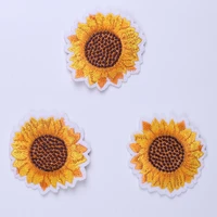 sunflower embroidered patches for clothing sewing application sew on patch diy iron on applique stripes on clothes for dress