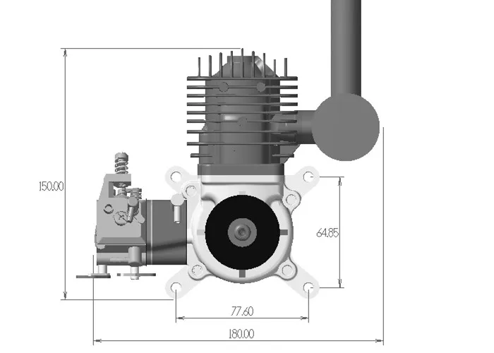 DLA64i2 64cc CNC линейный двухцилиндровый газовый двигатель для радиоуправляемый самолет вертолет