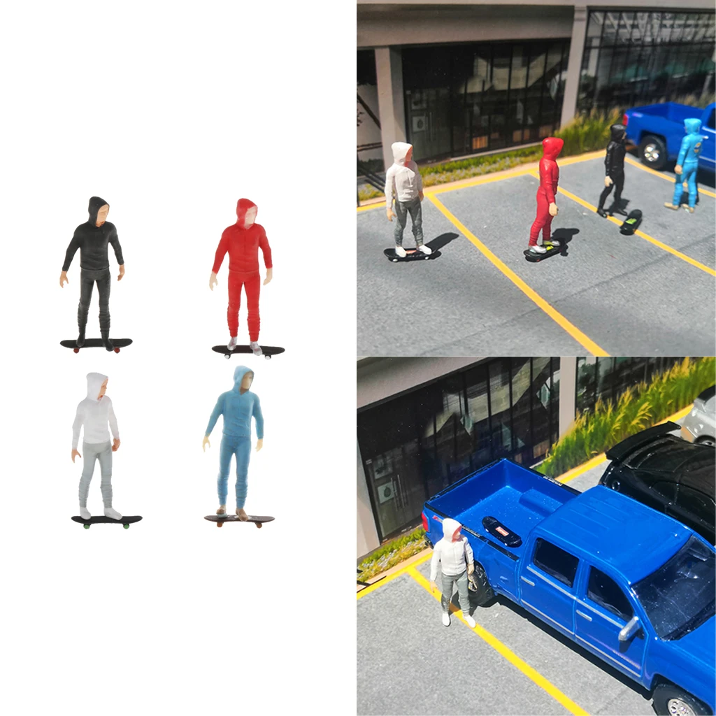 

1:64 Miniature Doll Model Skater Boy Action Figures for Sandtable