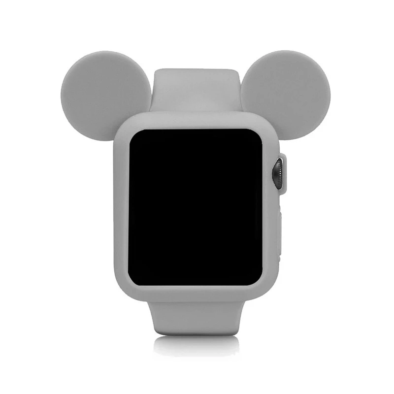 Чехол для apple watch band apple watch 4, 3, 5, 44 мм, 40 мм, iWatch band 42 мм, 38 мм, уши мыши, милый мультяшный защитный чехол - Цвет ремешка: Mickey gray white