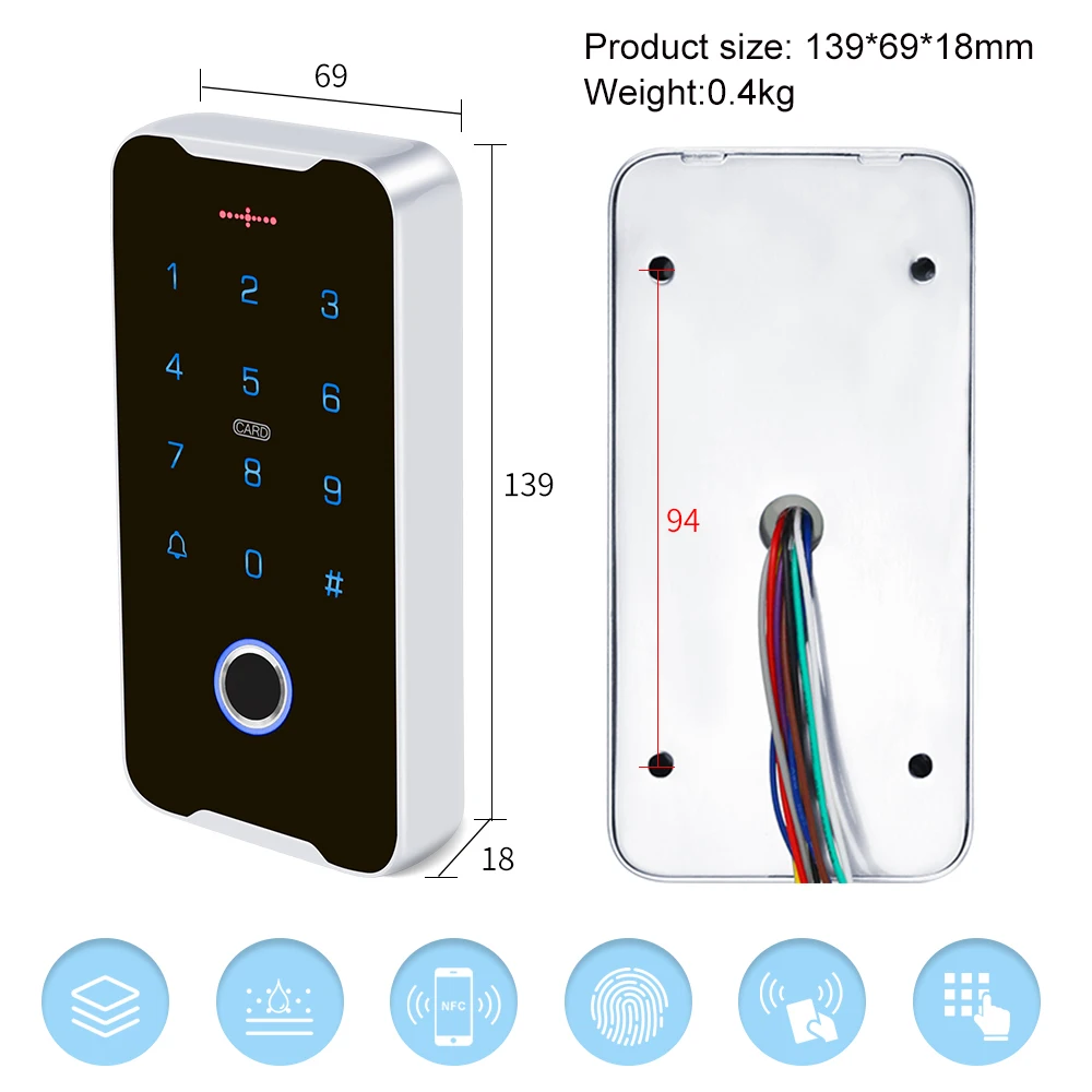Bluetooth-Контроллер доступа с RFID-клавиатурой IP68 13 56 МГц | Безопасность и защита