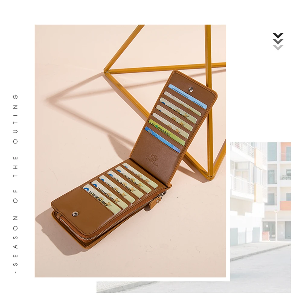 BISON кошельки из денима держатель для карт кошелек натуральной кожи мужской