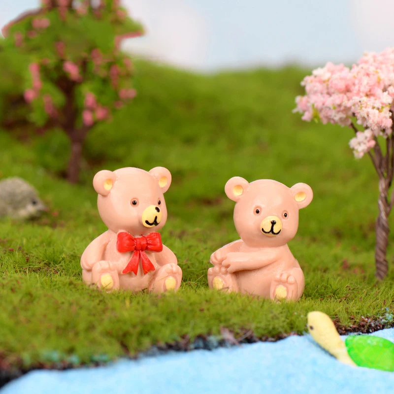 40 шт./компл. украшения в виде мишки тедди миниатюрные сказочные животные садовая