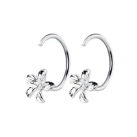 hoop earrings for women silver 925 minimalist flower fine women earrings jewelry hoop earrings 925 sterling silver