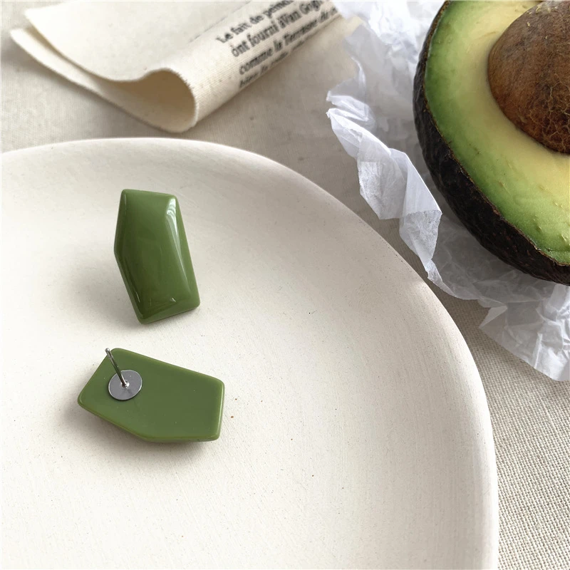 Японские и южнокорейские серьги в форме конфет Ретро Геометрические круглые