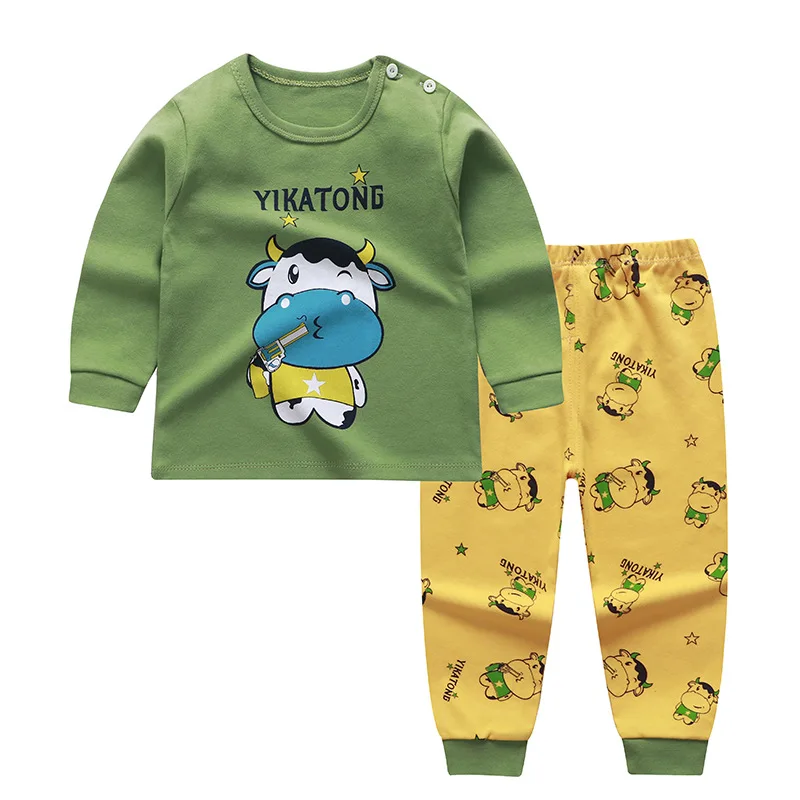 2020 Baby 0-2 Years Clothing Wear New Born Suit For Boy Girl Clothes Green Cow Tshirts Trousers Sets Outfits | Детская одежда и