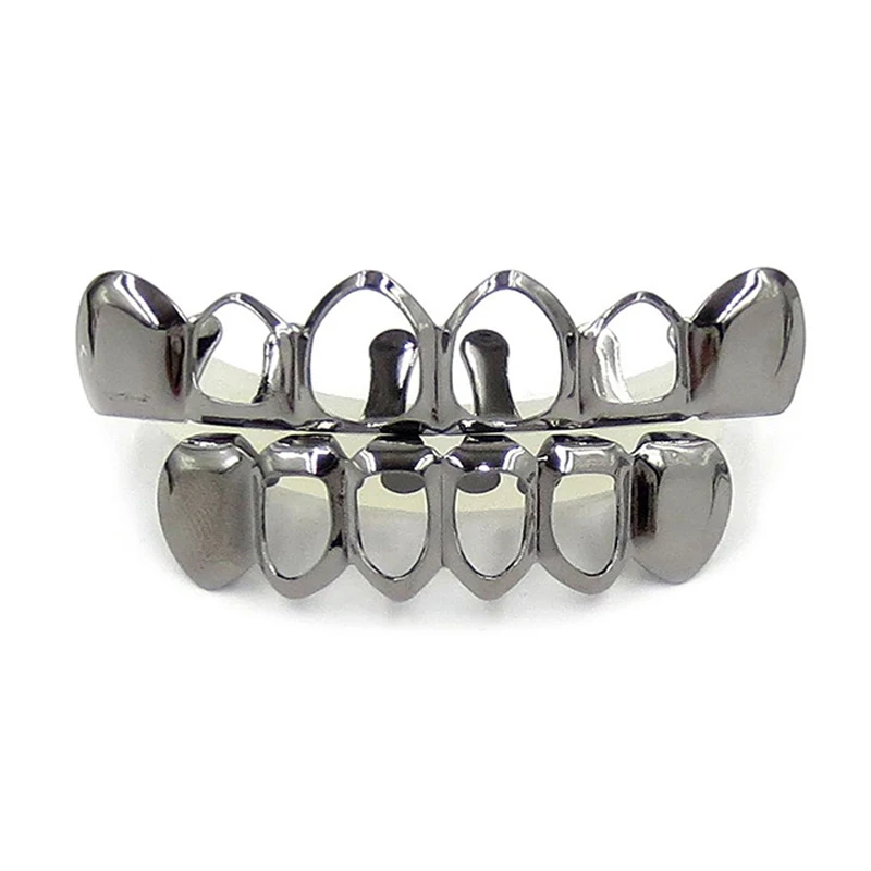 Новый пользовательский Fit рок стиль золотой цвет хип-хоп Полые Открытый лицо зубы