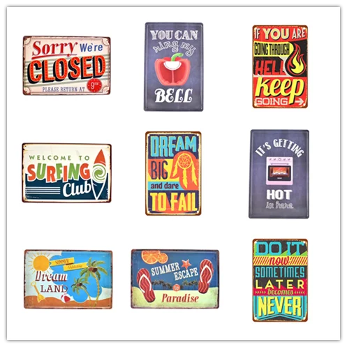 

Butcher Food shop Vegetables/Encouraging Words Metal Tin Sign Art Painting Bar Pub Garage Hotel House Wall Decor