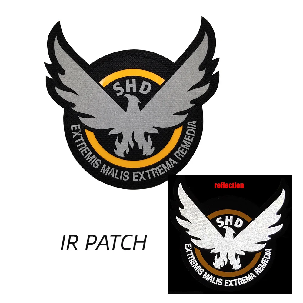 Новое деление нашивки из ПВХ/ИК/игры разделение SHD значки с крыльями боевой дух