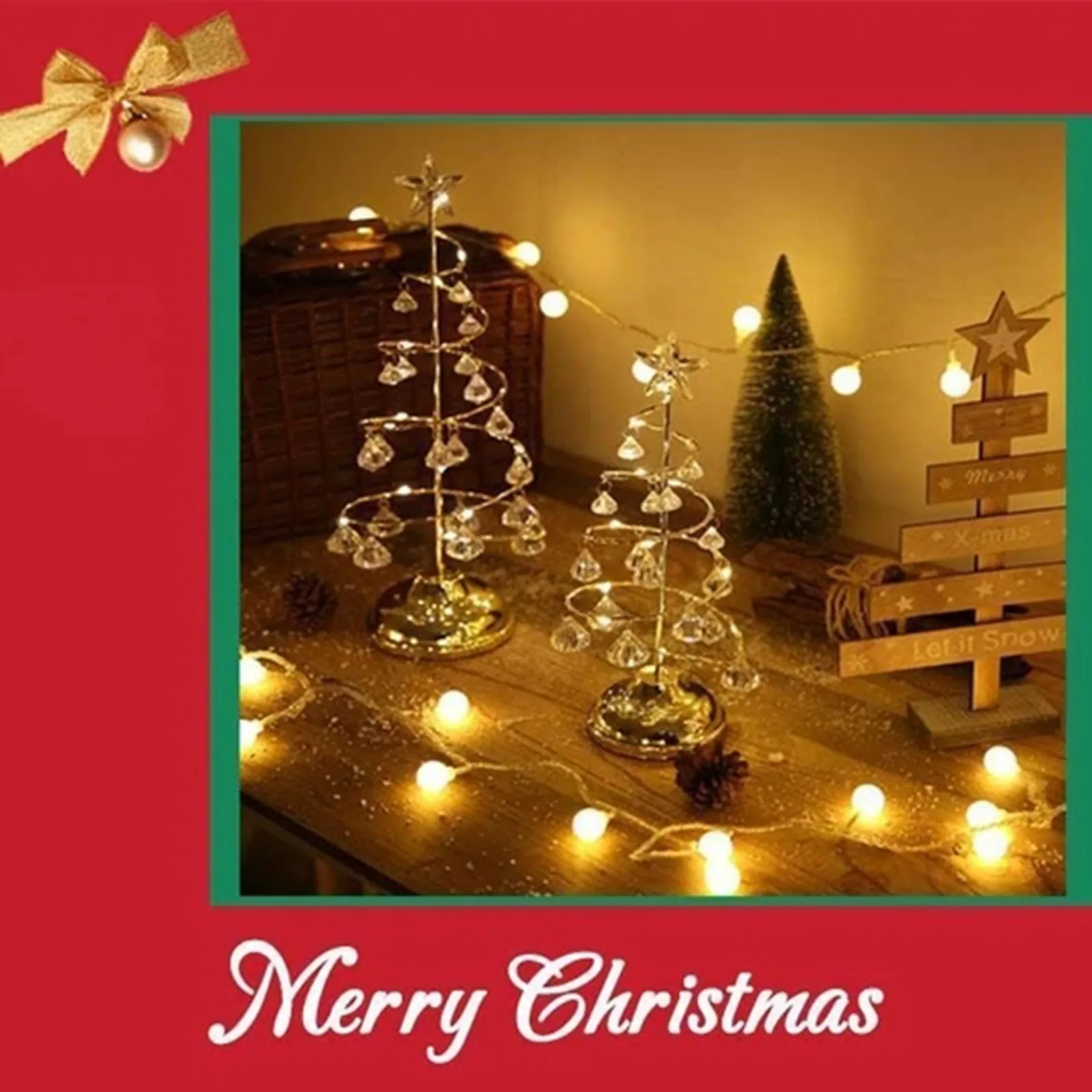 

1x Crystal Christmas Tree Light Christmas Lights Crystal Christmas Tree Lights Copper Wire Night Lights Home Decoration c50