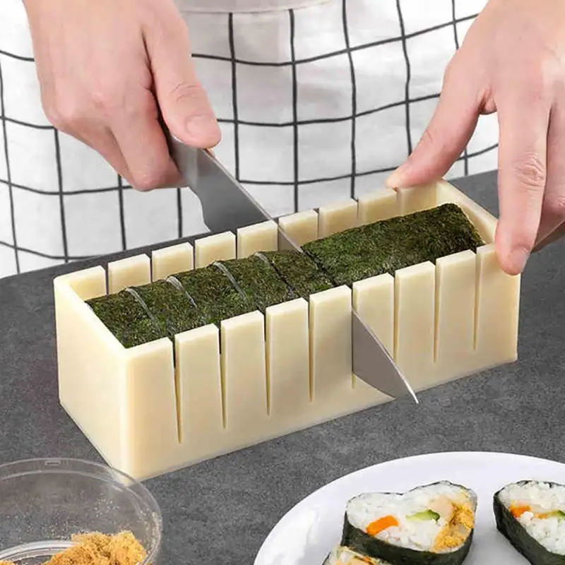 10Pcs/Set DIY Sushi Making Tools Kit Japanese Rice Roll Mold Kitchen Multifunctional Mould Cake | Дом и сад
