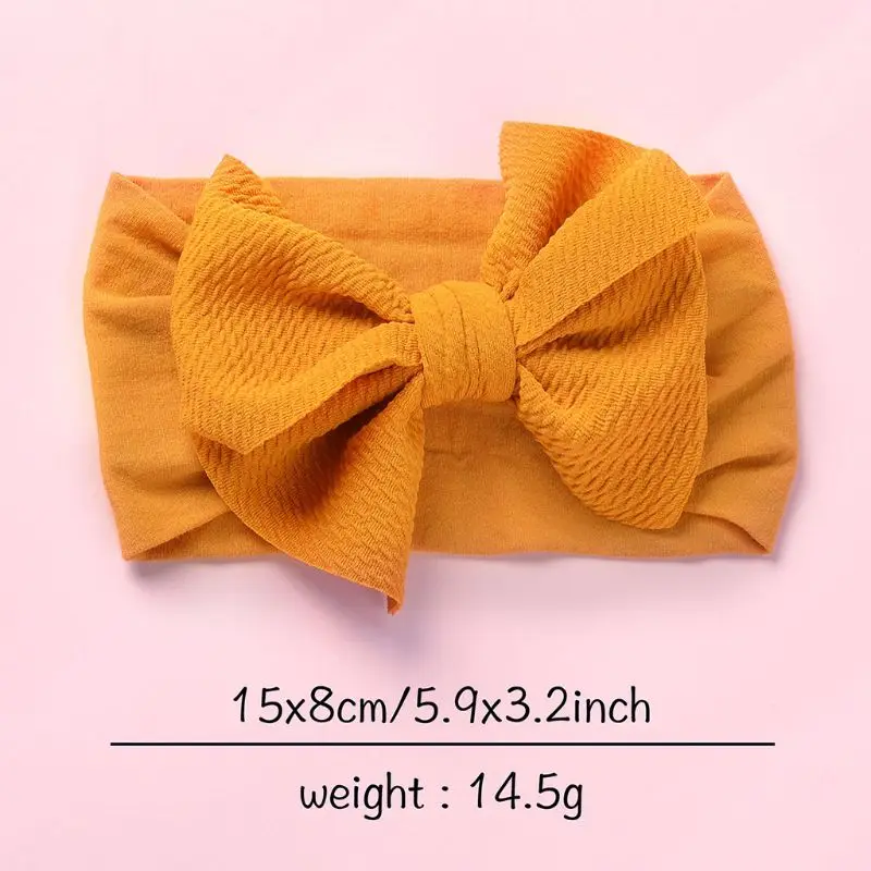 

8 Pcs Baby Infants Toddler Turban Nylon Hair Band Bowknot Wide Elastic Headband
