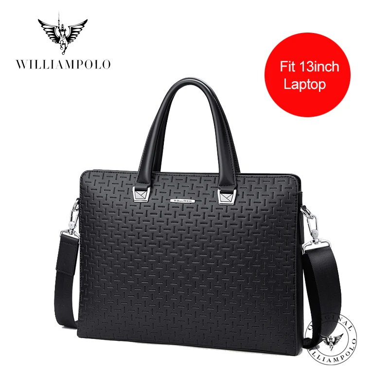 Men's Bag Leather 13inch Laptop Bag Handbags Leather Men's Breifcases Luxury Design Bags for Documents PL203061