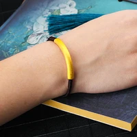 hot sale 999 24k yellow gold bracelet women 3d gold geometry bracelet