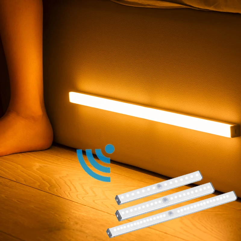 

LED Motion Sensor Night Light Wireless USB Rechargeable 15cm/20cm/30cm/50cm Night lamp For Kitchen Cabinet Wardrobe Wall Lamp