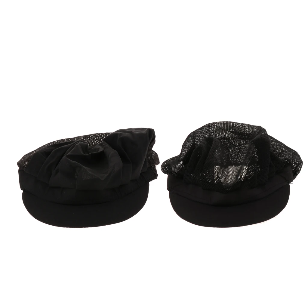 2 черный полный & Половина сетки шеф повара Топ Череп Кепка Ресторан питание шляпа