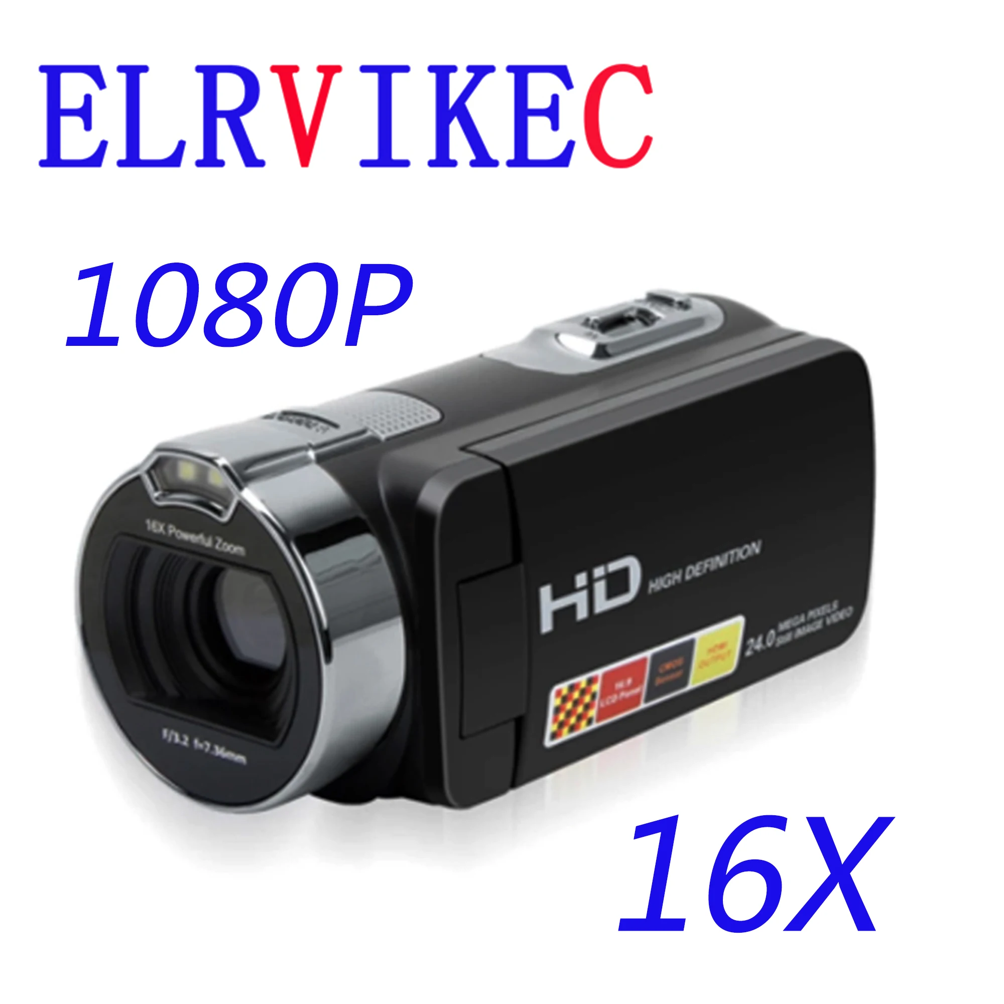

ELRVIKEC Hight Quality New Digital Camera Full HD 1080P 16X Zoom Recorder Camcorder 3'' Touch DV DVR 24MP Video Camera