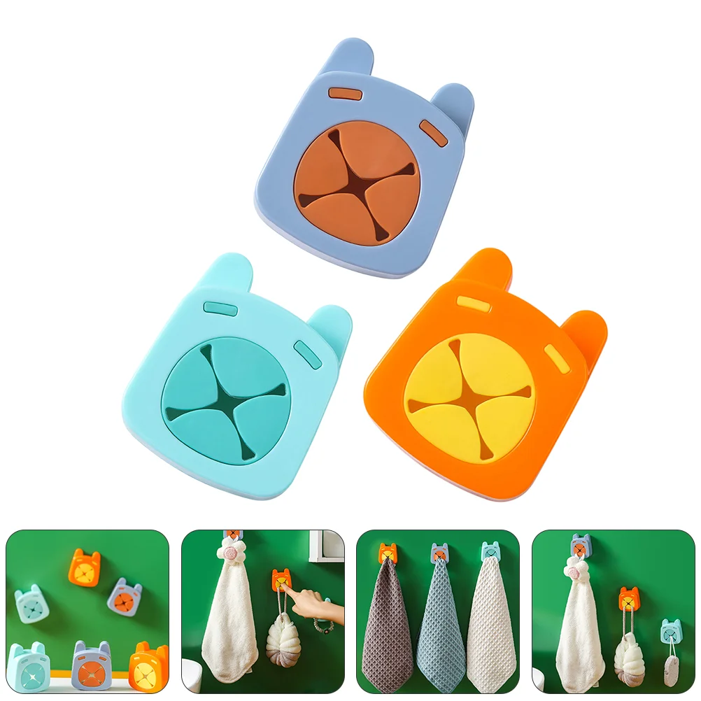 

3pcs Bathroom Towel Storage Hooks Self-Adhesive Towel Plugs for Home Use