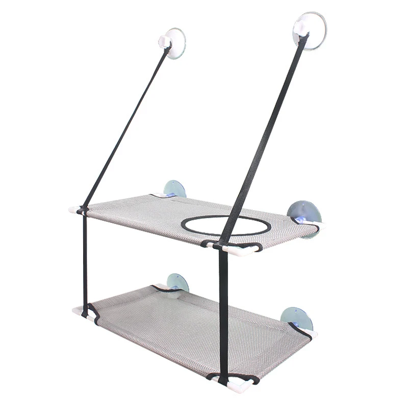 Гамак для кошек на присоске подоконнике летний дышащий двойной подвесные