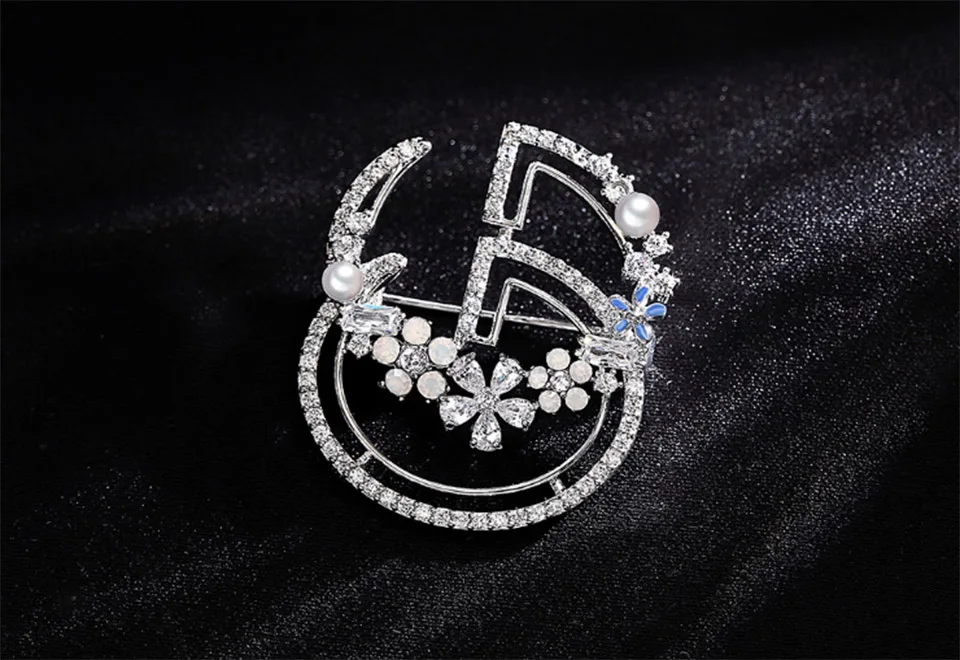 Donia jewelry Fashion high-end Korean brooch ladies hollow letter brooch AAA zircon clothing collar needle scarf pin