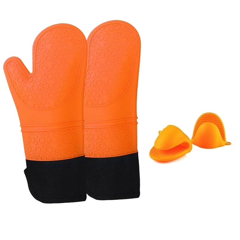 1 пара перчаток для духовки с 2 держателями кастрюль термостойкие рукавицы
