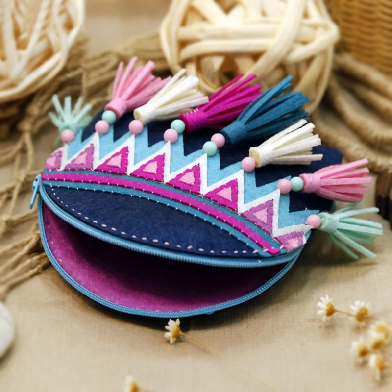 Тканевый Кошелек для монет в традиционном китайском стиле с кисточкой женские