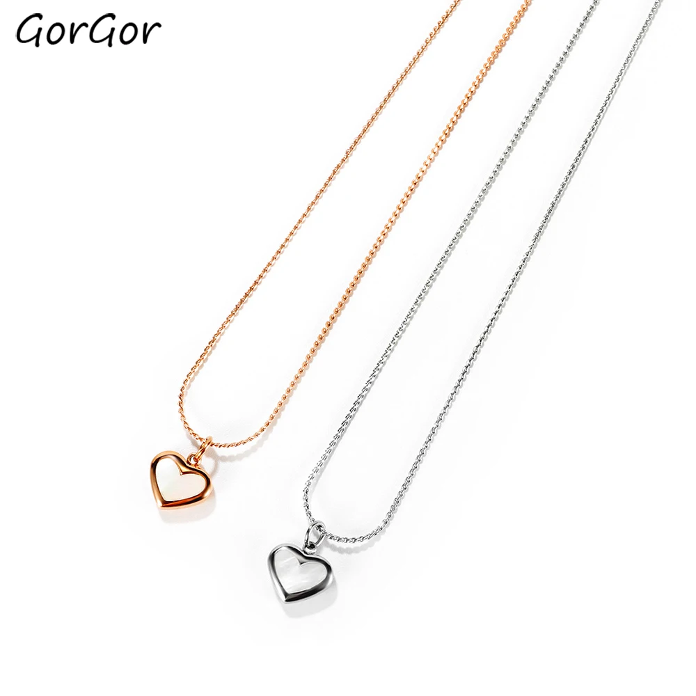 

GorGor Necklace Women Stainless Steel Pattern Heart Pendant Rose Gold Plated Exquisite Engagement Fashion Jewelry TX-1769