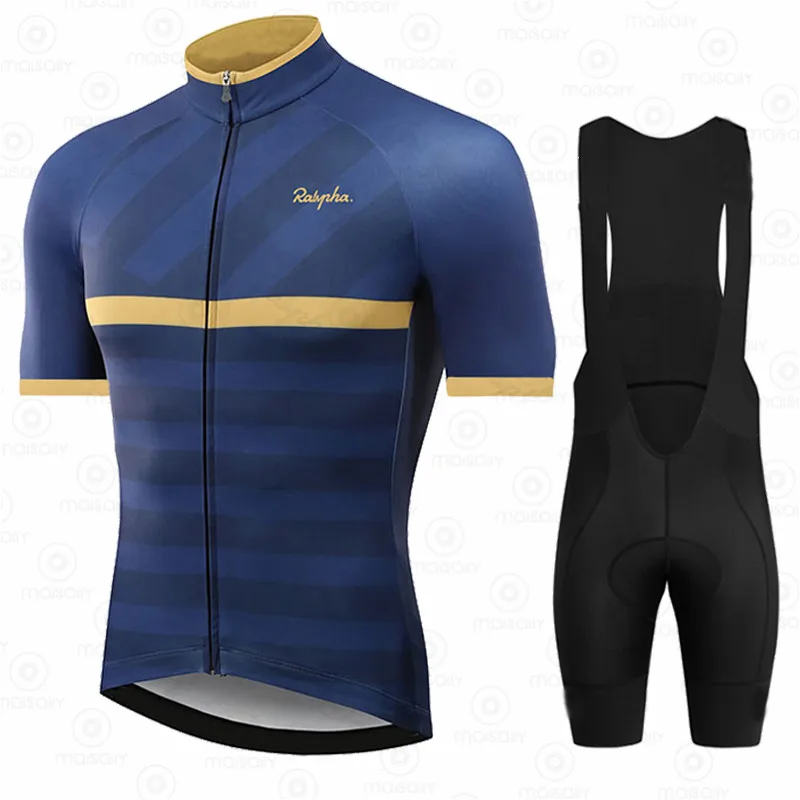

2021 Ralvpha Men Cycling Jersey Sets Triathlon Clothing Bib Shorts Quick Dry Bicycle Uniform Bike Clothes Suits Ropa Ciclismo