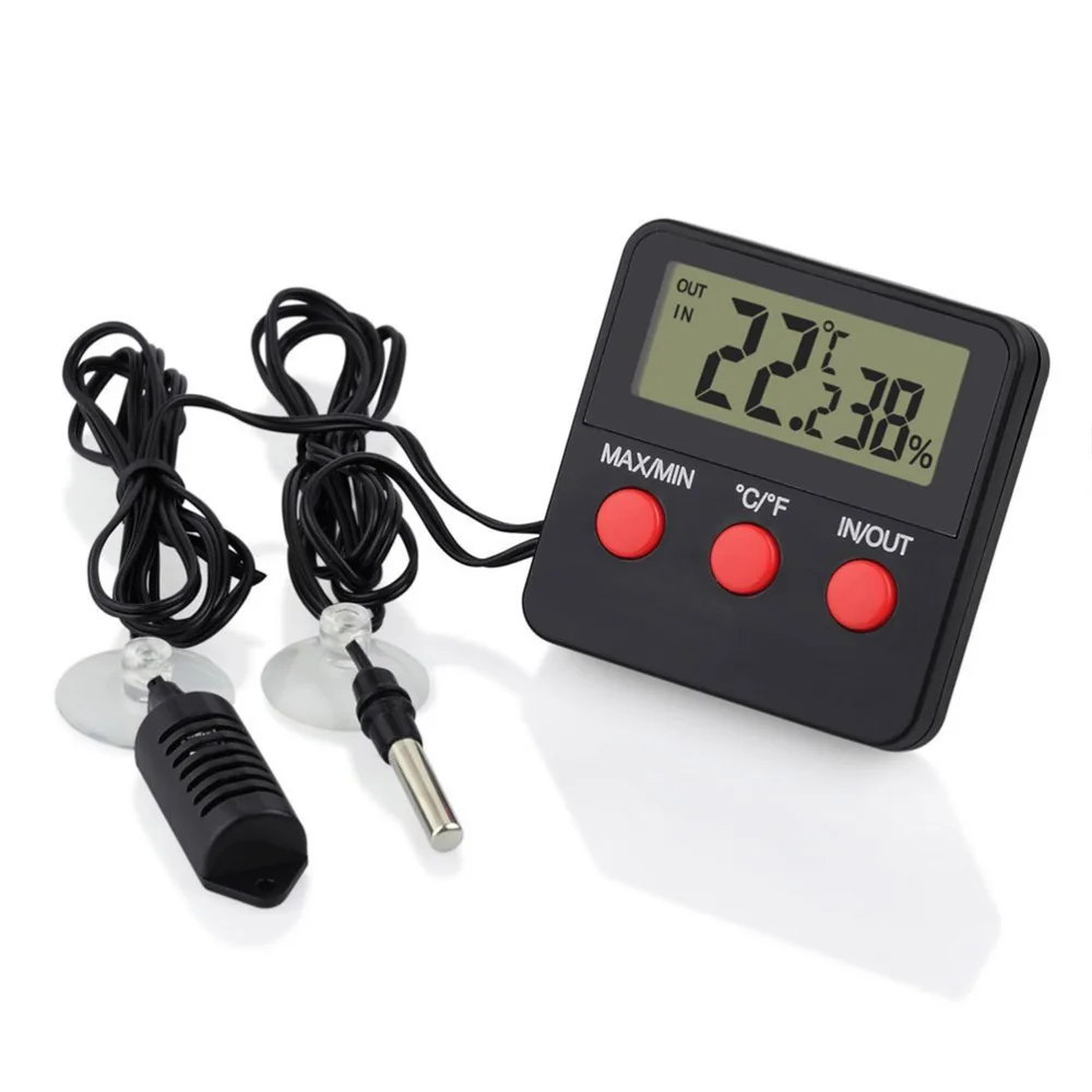

1 Set of Pet Reptile Hygrometer for Lizard Gecko Snake Turtle without Battery (Black)