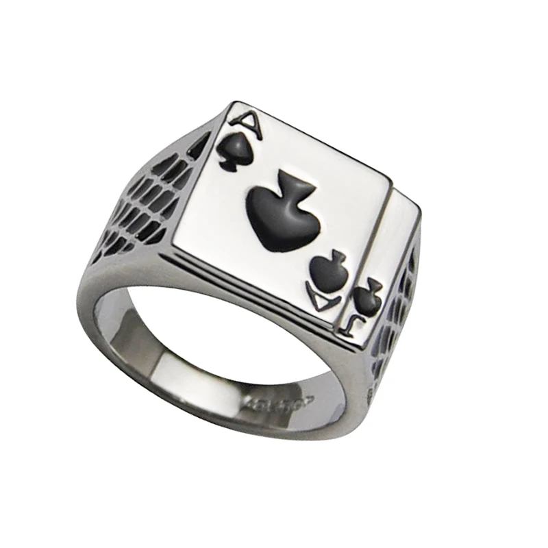 

Fashion ring iron alloy refers to the ace of Spades Poker Rings Casino Poker Card Game Ring Men Women Jewelry Wholesale