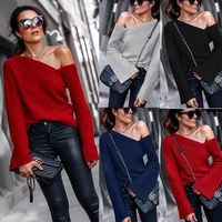 sweater woman autumn and winter fashion womens top round neck long sleeve vest strapless blouse sweaters 2021 new