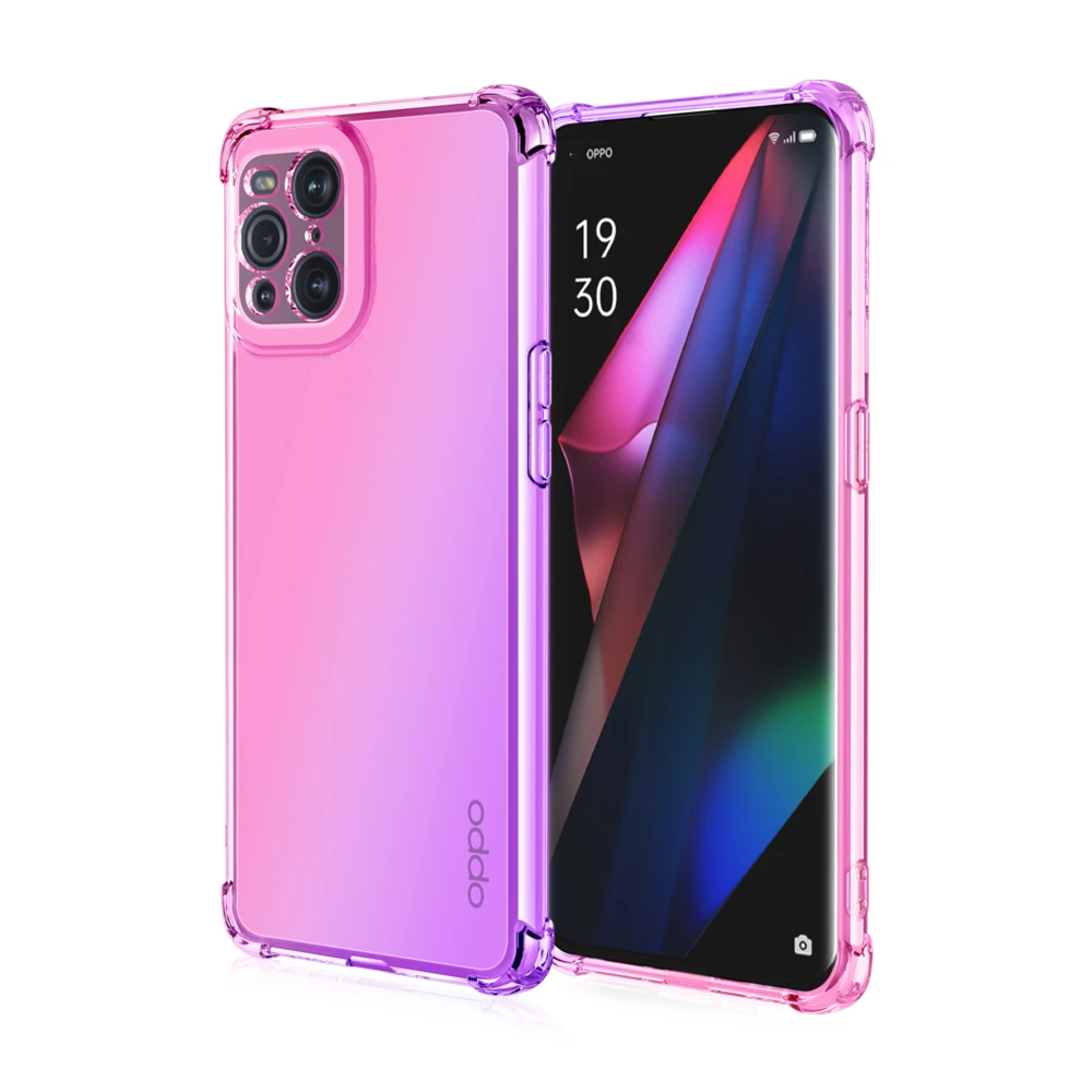 

Anti-knock Soft Gradient TPU Case for OPPO Find X3 Pro Realme V11 5G C20 C21 C17 7i A94 A93 A73 4G A72 A53 F19 F17 Back Cover