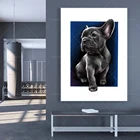 Абстрактная Скандинавская Frenchy собака Wall Art Современные принты для домашнего декора животных холст для живописи плакат модульные для Гостиная