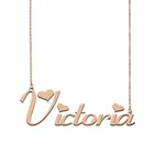 Ожерелье с именем Виктория для женщин, персонализированный чокер из нержавеющей стали с буквами алфавита, кулон для девушек и мам, подарочное ювелирное изделие