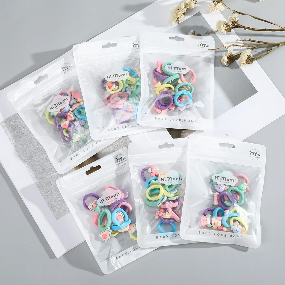 

AWAYTR 10Pcs Children Scrunchies Cute Cartoon Flower Hair Bands Tie Elastic Hairband Girls Baby Rubber Bow Kids Hiar Accessories