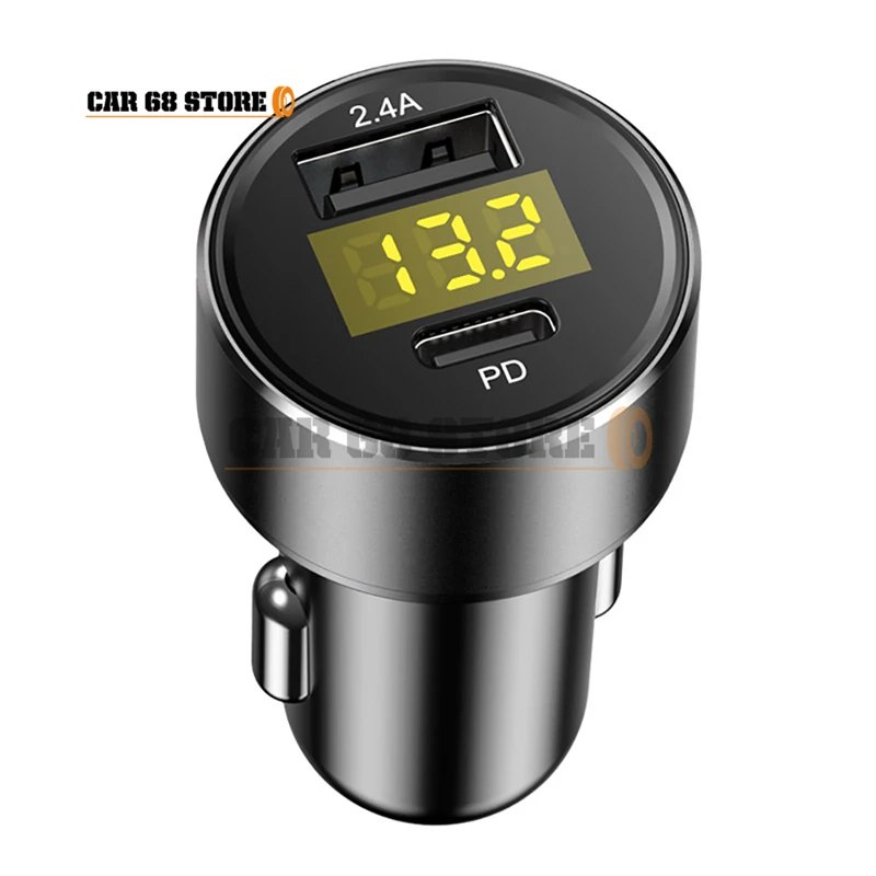 Автомобильное зарядное устройство Быстрая зарядка USB 2 4 светодиодный дисплей