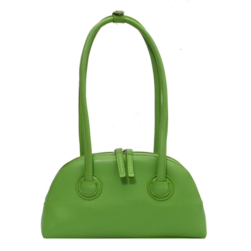 

Simple Green PU Leather Underarm Shoulder Bags For Women 2021 Fashion Trend Women's Brand Handbags and Purse Lady Totes Hand Bag