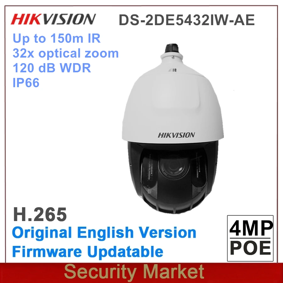 Оригинальный Hikvision купольные английский DS 2DE5432IW AE 5 дюймовый 4MP 32X Hi PoE IP CCTV