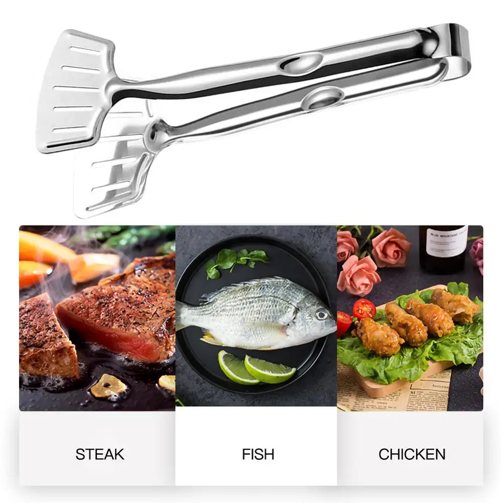 1 шт. Нержавеющая сталь удобный стейк зажимы для пиццы на мобильный телефон рыбий