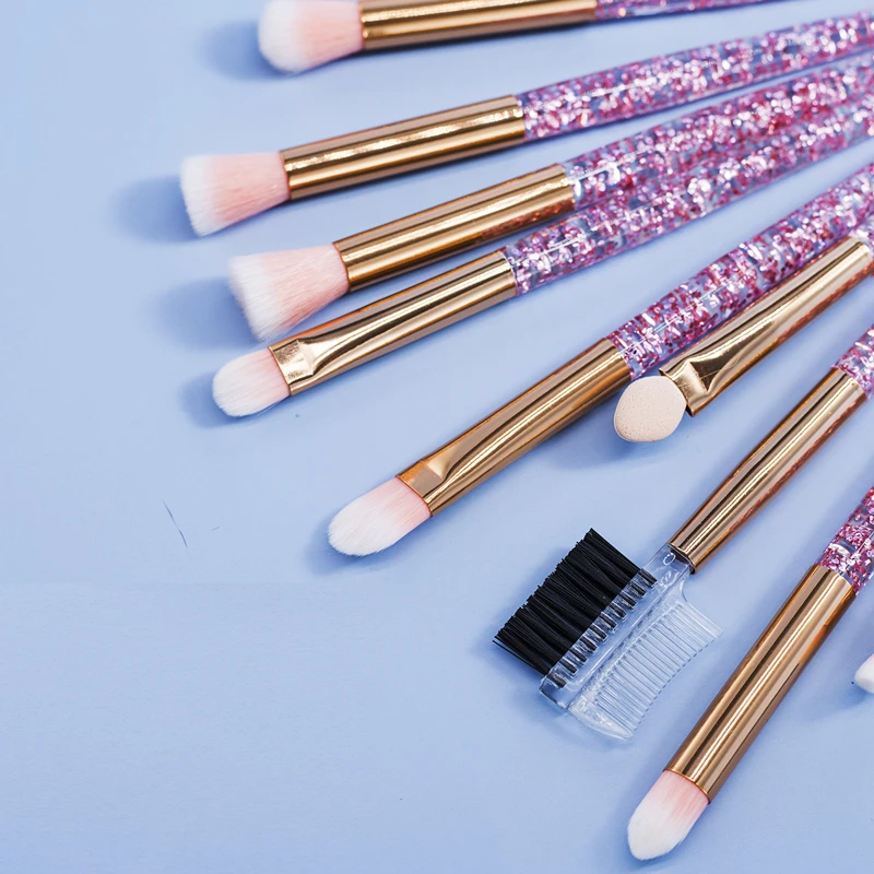 10pcs Glitter Lovely Pink Unicorn Eye Brushes Set Eyeliner Eyebrow Eyeshadow Makeup Cosmetic Beauty Tools | Красота и здоровье