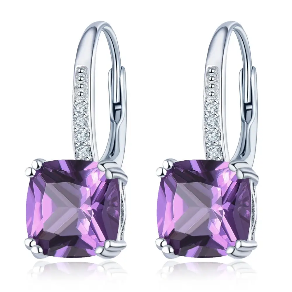 Created Alexandrite Hutang 3.94ct желтый цитриновые серьги 925 пробы серебро 12 натуральный драгоценный камень Изысканные Ювелирные изделия из кристаллов для Для женщин на Рождество - Цвет камня: Created Alexandrite