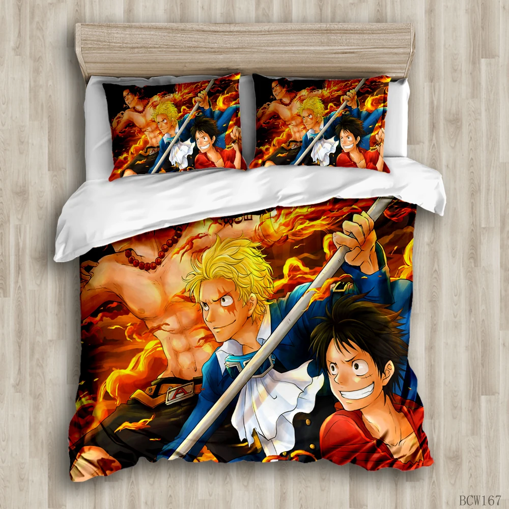 Роскошный набор постельного белья с изображением обезьяны Luffy его друзьями