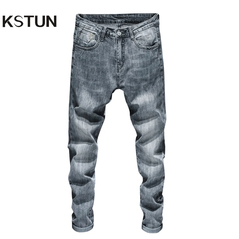

Skinny Jeans Men Gray Stretch Spring and Autumn Slim Fit Denim Pants Casual Male Long Trousers High Quality Famous Brand Jeans