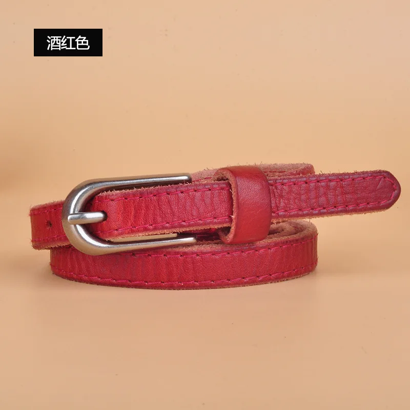 

Luxury Women's Leather Belt Thin Belt Pure Cowhide Matching Dress Small Belt Korean Retro 1.4 * 120cm